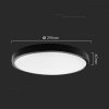 Oprawa sufitowa plafoniera V-TAC 36W LED okrągły 35cm natynkowy IP44 czarny VT-8630B 3000K 3820lm